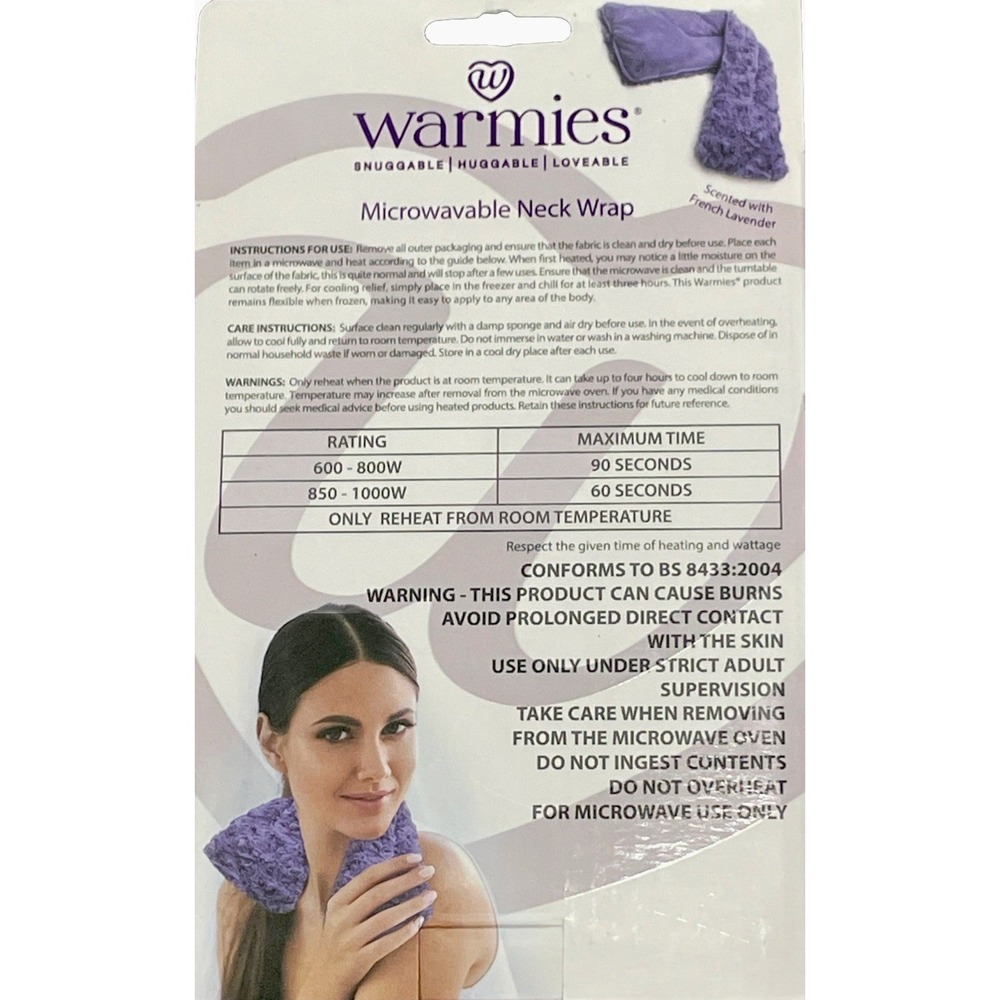 Warmies Microwaveable Neck Wrap Soothing Warmth and Comfort Scented Lavender - Picture 8 of 8